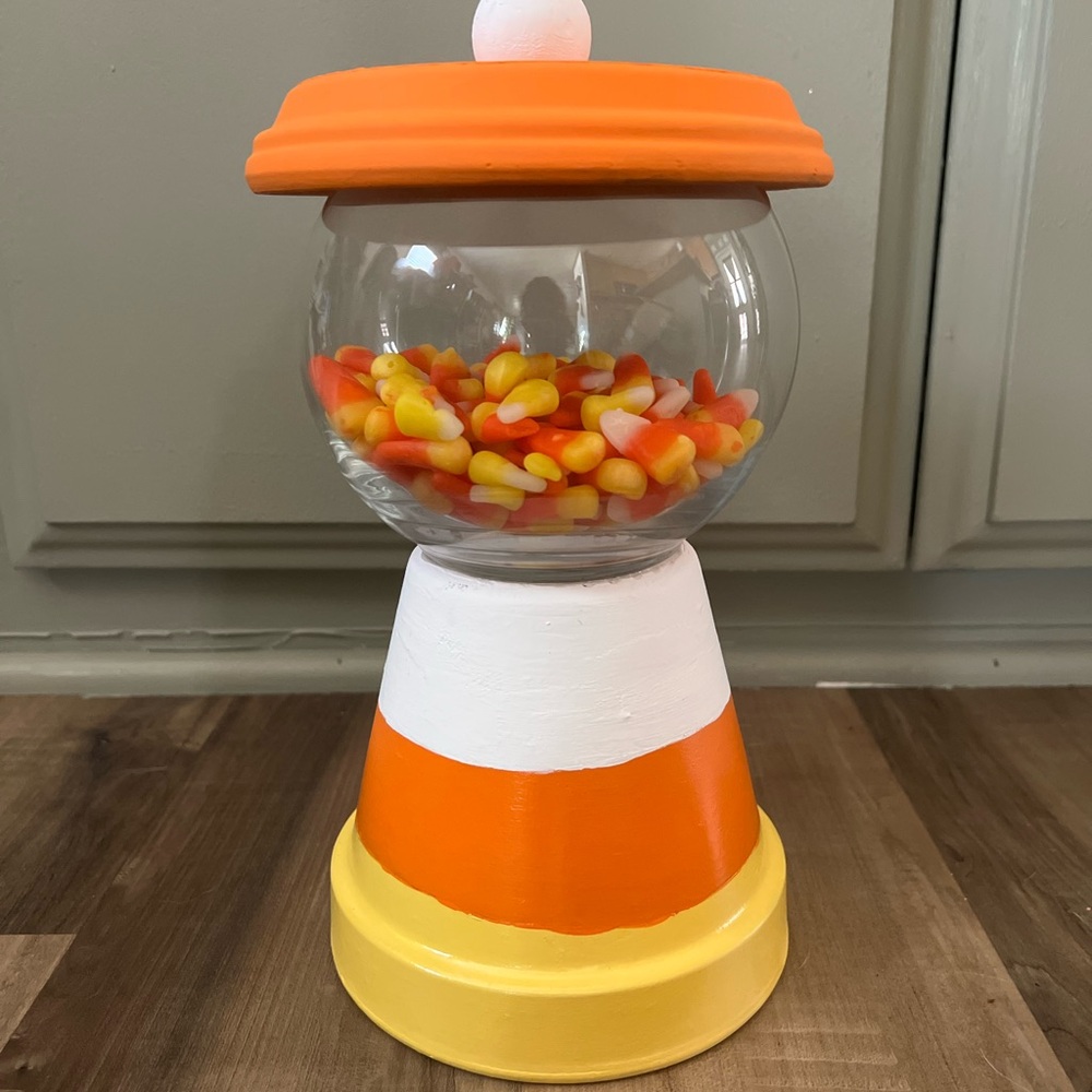 Candy Corn Themed Decorative Jar